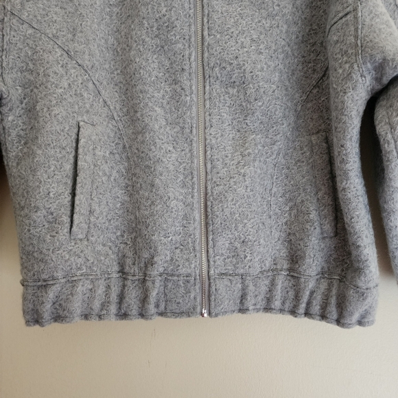 Zara Boucle Bomber Jacket Blogger Coat Size XS in Light Gray - Picture 9 of 16